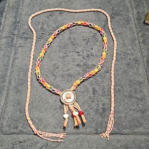 Unique vintage pink necklaces